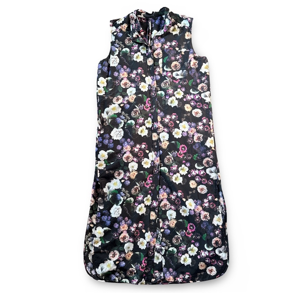 Raquel Allegra Silk Voile Black Floral Highland Dress